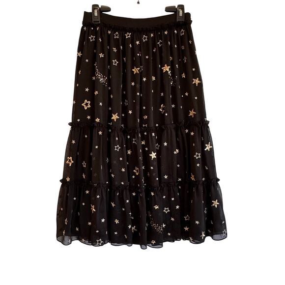 Kate Spade Madison Ave Collection Black Star Tulle Skirt Women’s Size 4 boho - Picture 1 of 7